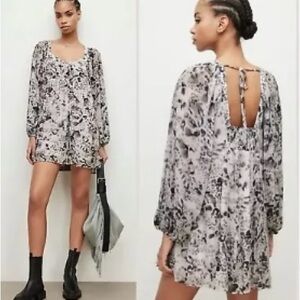 All Saints Print Long Sleeve Dress
